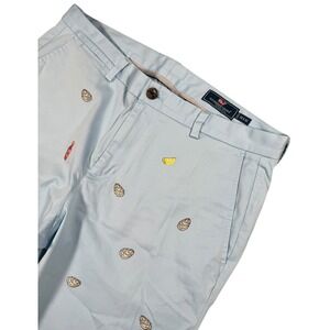 Vineyard Vines Breaker Pant Mens 35x32 Light Blue Oyster Bottle Lemon Embroidery